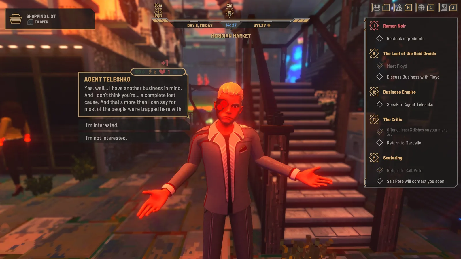 Agent Teleshko during an in-game conversation